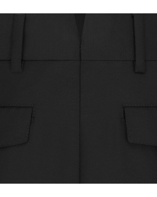 Dior Black Homme Pleat Detailed Straight Leg Trousers for men