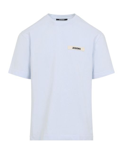 Jacquemus Blue Logo Patch Crewneck T-Shirt for men