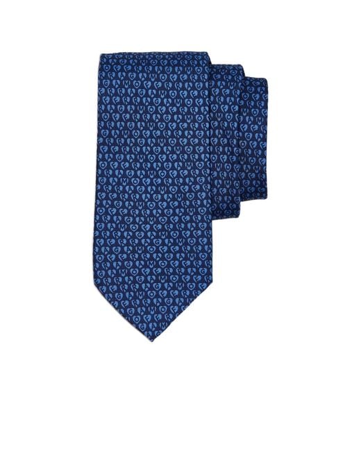 Ferragamo Blue Logo Tie for men