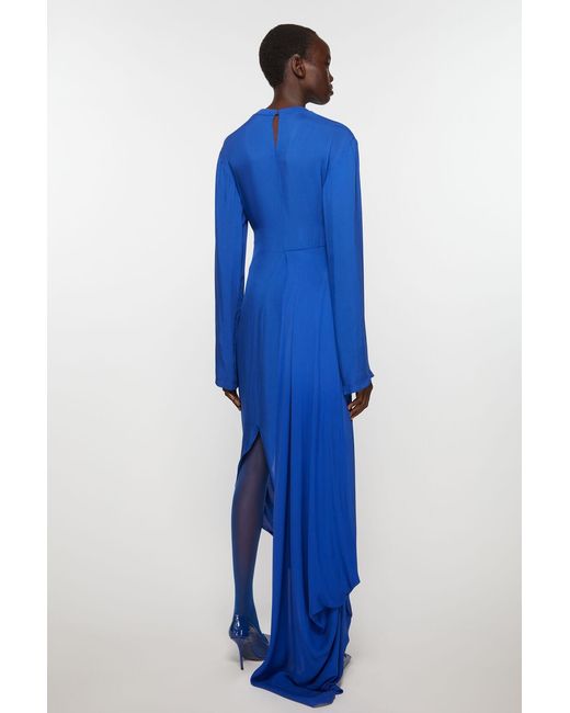Acne Blue Asymmetric Maxi Dress