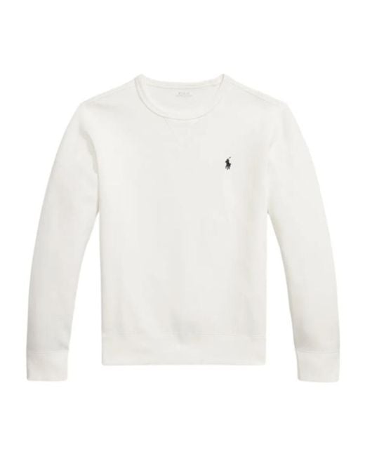 Polo Ralph Lauren White Double-Knit Logo Sweatshirt for men