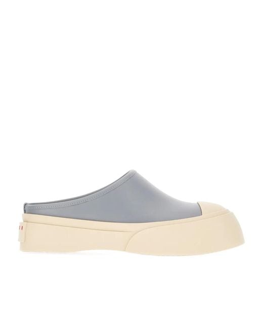 Marni White Leather Mules