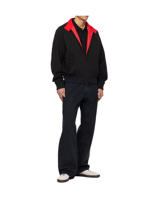 Boss Black Stand-Up Collar Button-Down Bomber Casual Jacket for men