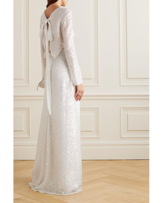 Erdem White Yoanna Sequined Dress