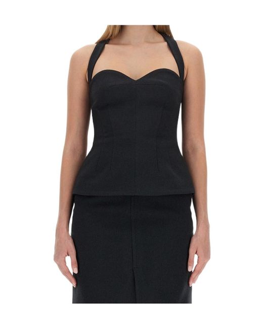 Philosophy Di Lorenzo Serafini Black Sleeveless Flared Hem Top