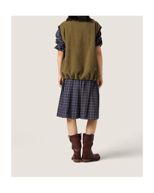 Miu Miu Green Fleece Zipper Vest