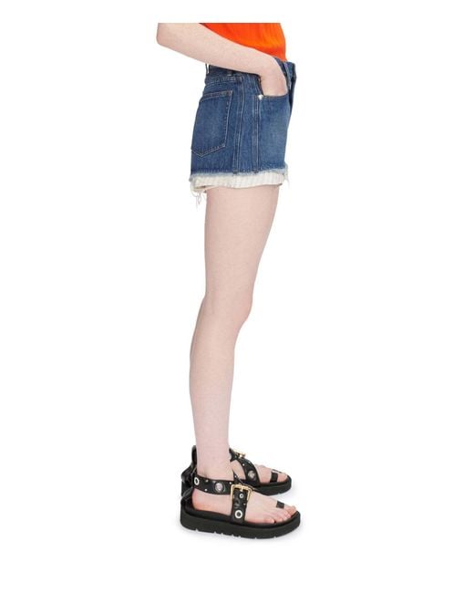 A.P.C. Blue Layered Mid-Rise Denim Shorts