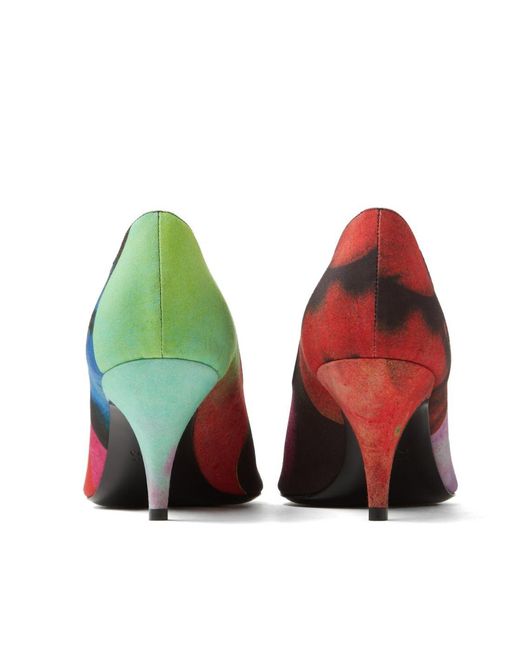 Versace Red Tina Printed Pumps