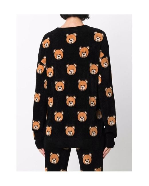 Moschino Black Teddy Bear-Print Jumper