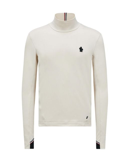 Moncler White Grenoble Polartec Polo Neck Jumper for men