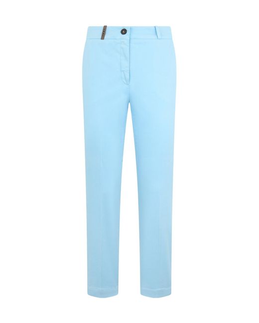 Peserico Blue Minimal Tailored Pants