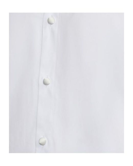 Balmain White Covered Cotton Satin Shirt for men