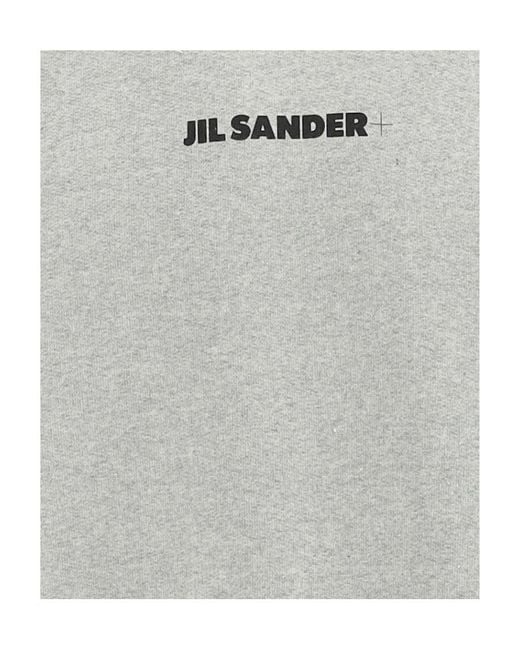 Jil Sander Gray Logo Printed Crewneck Sweatshirt for men