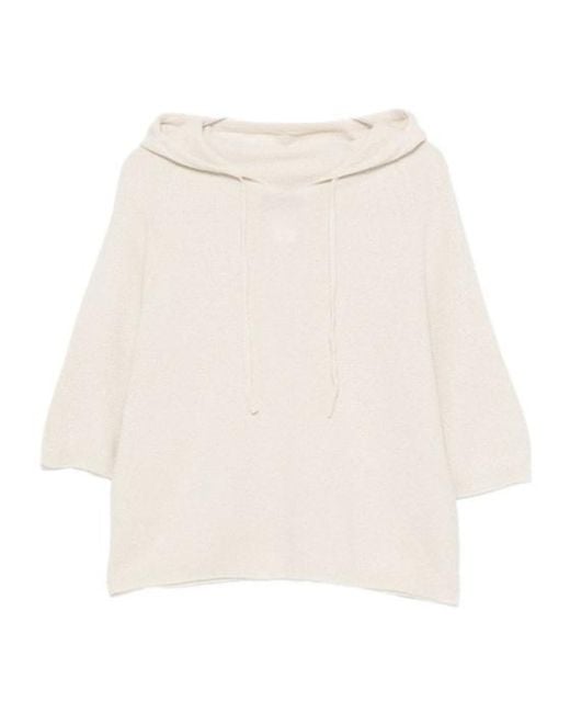 Fabiana Filippi Natural Drawstring-Hood Sweater