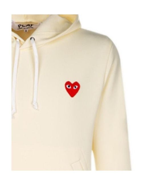COMME DES GARÇONS PLAY White Heart-Shaped Decal Hooded Hoodie for men