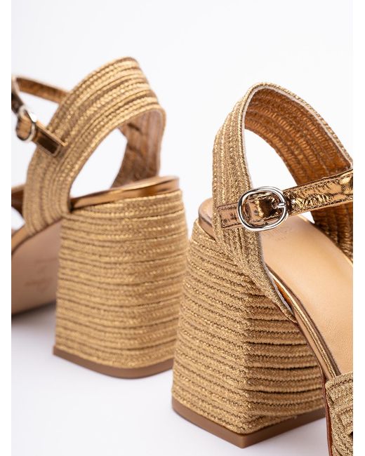 Castaner Castañer Valle Interwoven Metallic Slingback Sandals