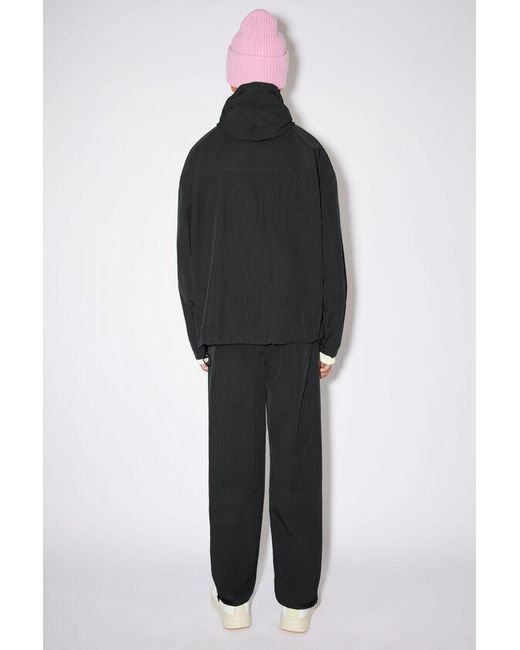 Acne Black Face-Patch Hooded Jacket for men