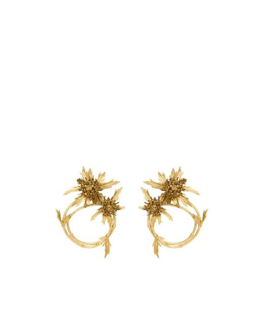Saint Laurent Metallic Thistle Knocker Earrings