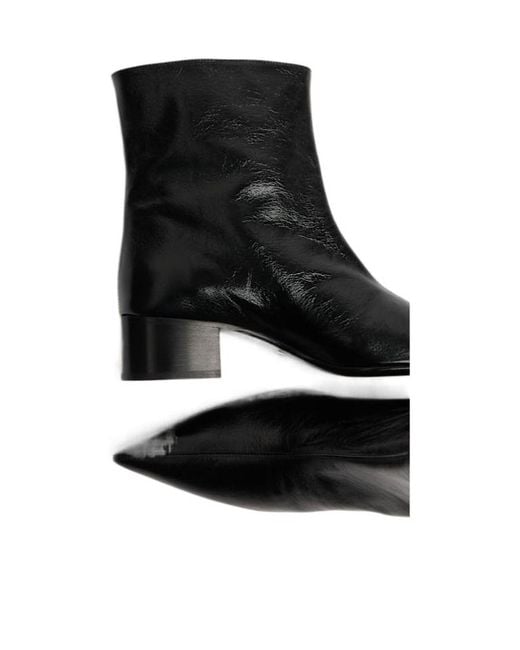Khaite Black Low-Heel Ankle Boots