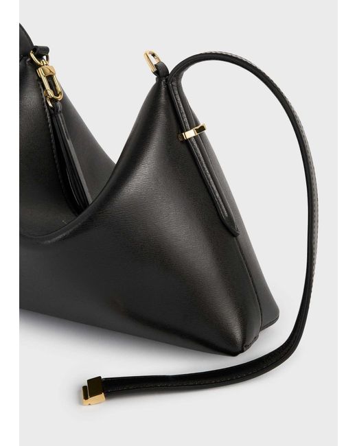 Totême Black Totême Bevel Logo Printed Top Handle Bag