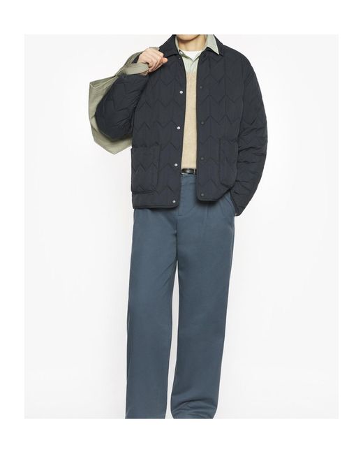 Maison Kitsuné Blue Quilted Padded Jacket for men