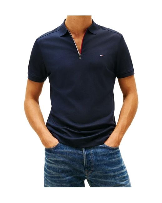 Tommy Hilfiger Blue Short-Sleeved Polo Shirt for men
