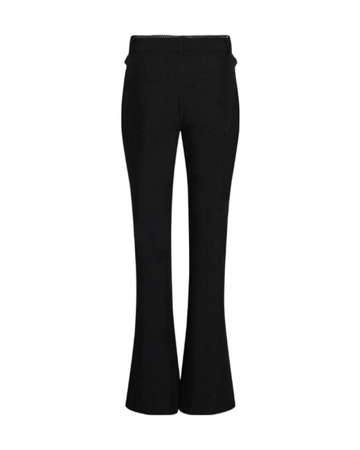 ROTATE BIRGER CHRISTENSEN Black Flared Trim Detail Pants