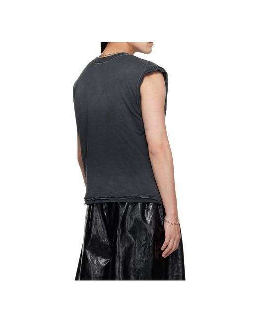 Lu'u Dan Black Crew Neck Sleeveless T-Shirt for men
