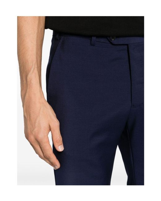Emporio Armani Blue Single-Breasted Virgin Wool Suit for men