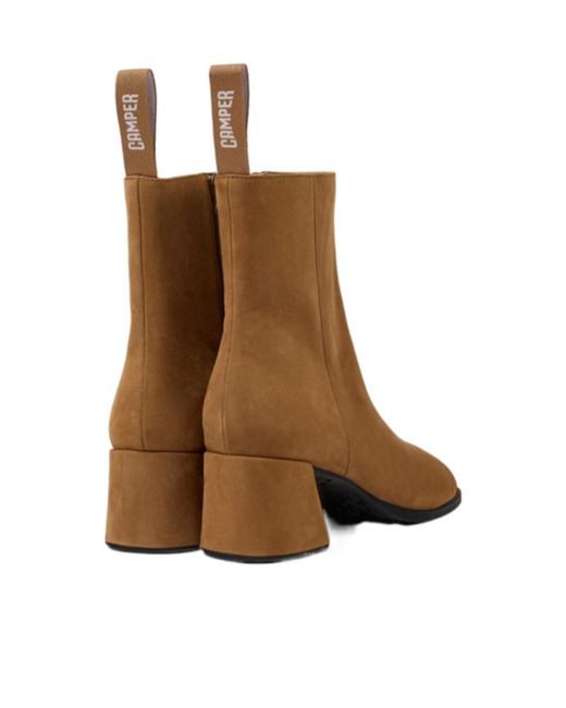 Camper Brown Kora Block-Heel Ankle Boots