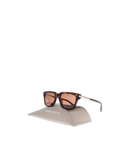 McQueen Pink Eyewear T-Bar Icon Square Frame Sunglasses for men