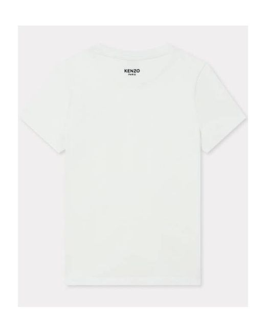 KENZO White Boke Flower Embroidered T-Shirt