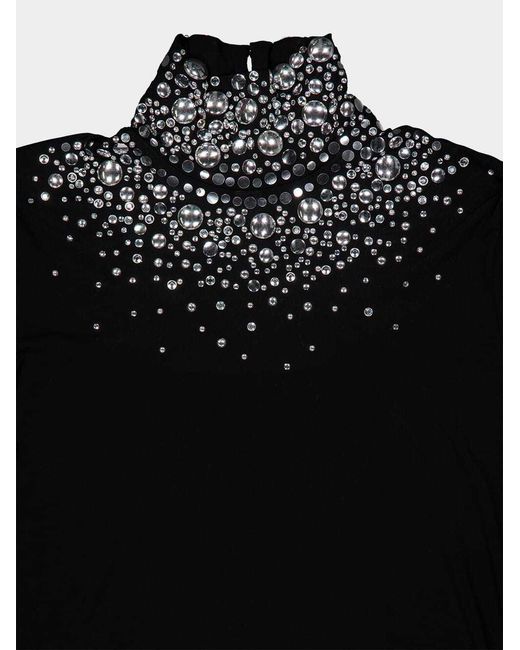 Rabanne Black Rabanne Embellished High-Neck Top