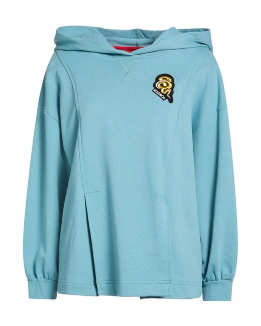 MAX&Co. Blue Solid Color Hoodie