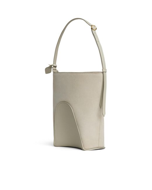 Alaïa White Alaïa Small Ring-Detail Bucket Bag