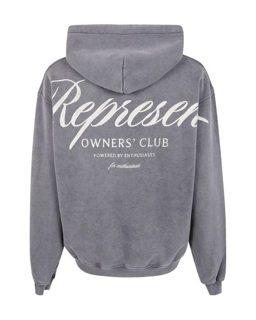 Represent Gray Owners Club Script Hoodie for men