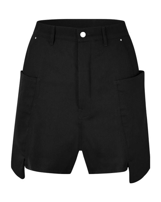 Rick Owens Black High-Waisted Utility Mini Short for men
