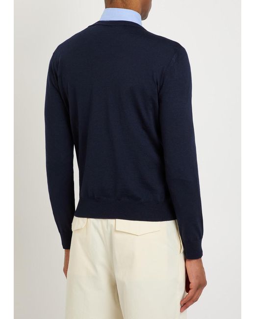 Valentino Blue Wool Jumper for men