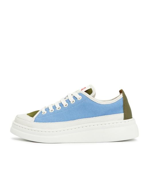 Zapatillas Camper Runner Up 645 Para Mujer - Plataforma Ligera De EVA, Cuero, Color Azul Medio
