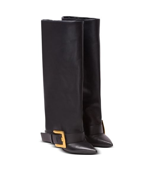 Balmain Black Anthem Calfskin Leather Boots