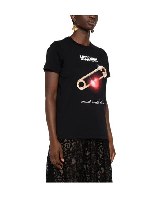 Moschino Black Graphic-Print T-Shirt