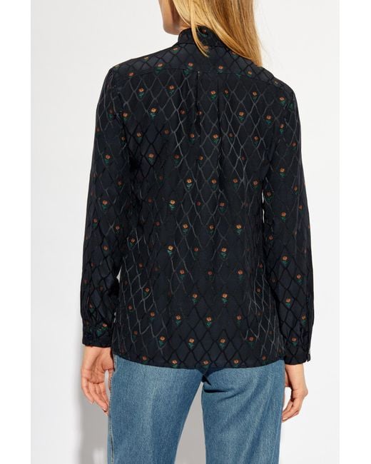 Etro Blue Floral Embroidered Shirt