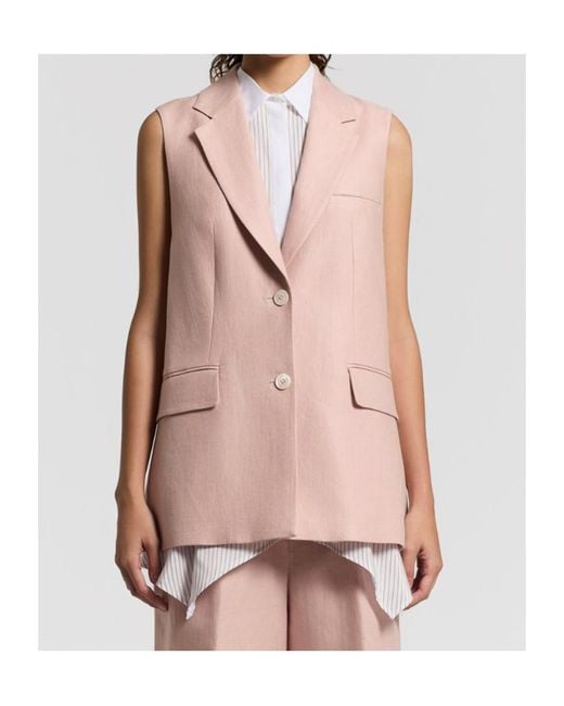 Peserico Pink Buttoned Sleeveless Jacket