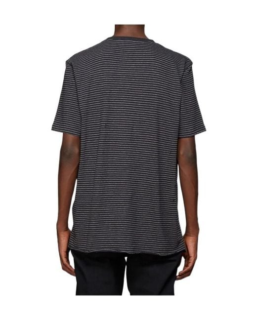 Saint Laurent Black Striped T-Shirt for men