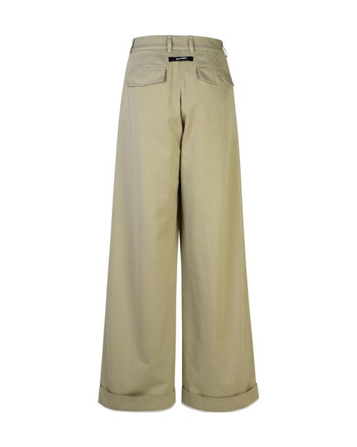 Palm Angels Green Gd Label Cuffed Pants