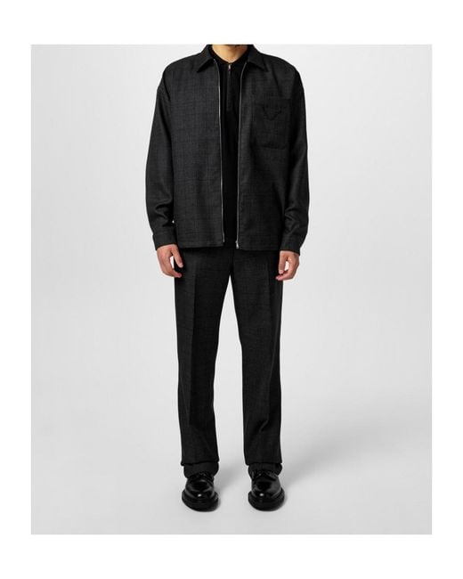 Prada Black Check Trousers for men