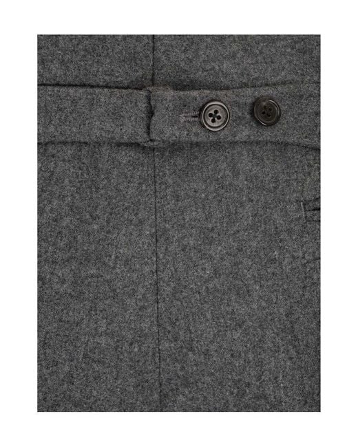 Thom Browne Gray Tonal -Bar Flannel Trousers for men