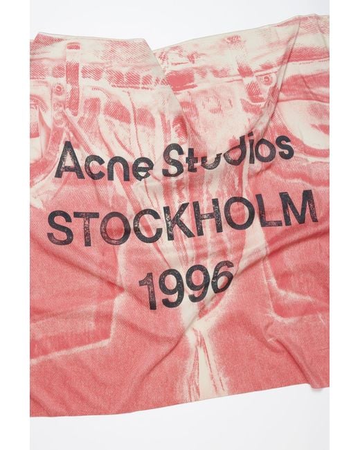 Acne Pink Thin Printed Scarf