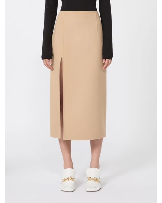 Sportmax Natural Slit Pencil Skirt