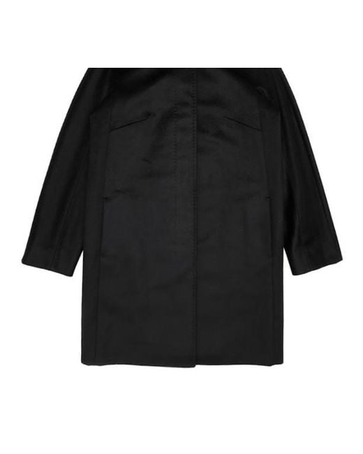 Max Mara Black Logo Long-Sleeved Coat